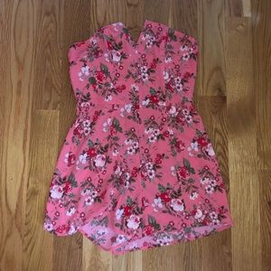 Floral Strapless Romper